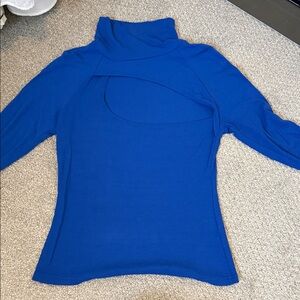 Women's Blue Turtleneck Sweater